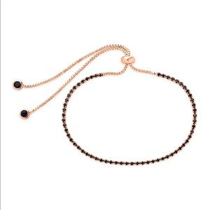 Sterling Forever - Black CZ Slider Bracelet
